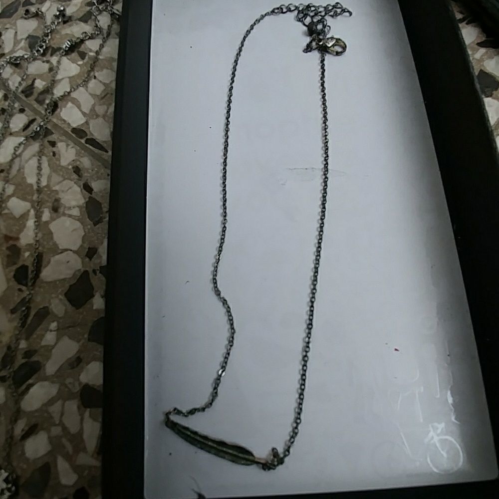 2for$15Silver feather necklace  